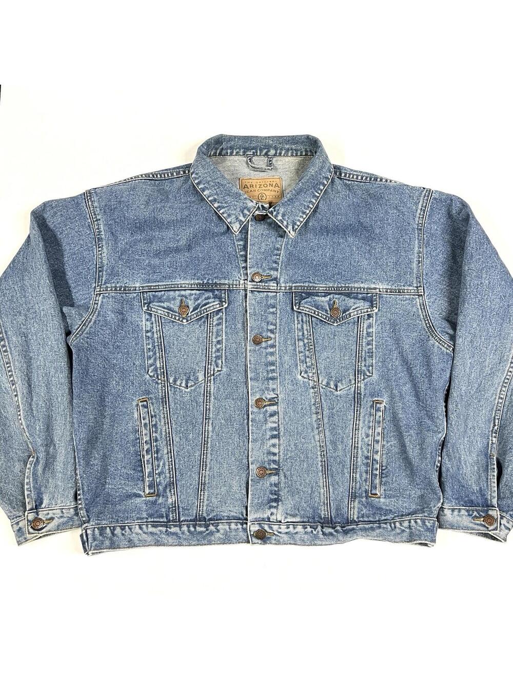 VTG Arizona Jean Co Blue Jean Denim Trucker Jacket Type 3 Mens Size XL